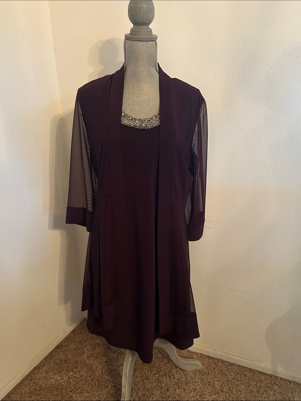 Elegant Women's Beaded Neck Tunic - Cover